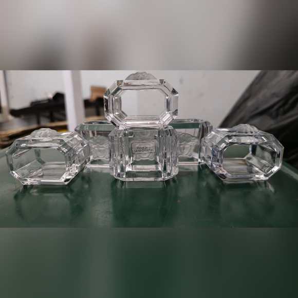 SET OF 6 VERSACE Treasury NAPKIN RINGS Medusa Crystal Rosenthal - Picture 2 of 4